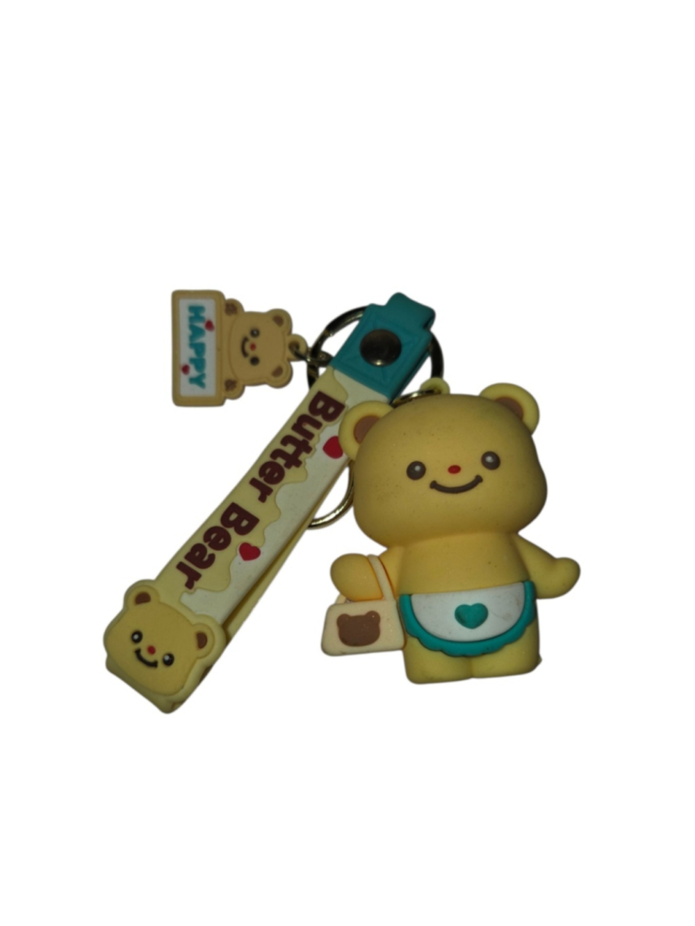 Butter Bear Keychain One Size Yellow Teal